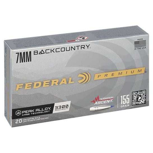 FEDERAL FEDERAL PREMIUM TERMINAL ASCENT 7MM BACKCOUNTRY 155GR 20RD FEDRL-P7BCTA1