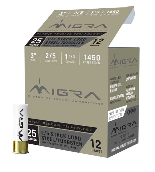 MIGRA MIGRA 12GA 3IN 2-5 STEEL/TUNGSTEN 250RD MIGRA-12ST2-5CASE