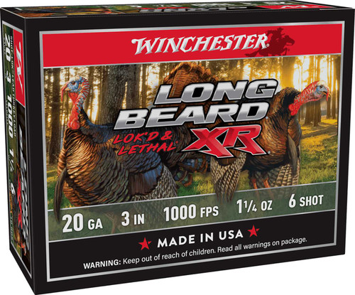 BROWNING Winchester Ammo Long Beard XR Shot-Lok 20Gauge 3" 1 1/4oz 6Shot 10 Per Box/10 Case - STLB2036 WIN-STLB2036