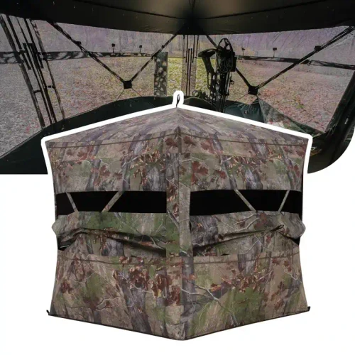 BARRONETT BLINDS Barronett Blinds Grandview Ground Blind Bloodtrail Backwoods Camo See Through BARB-GV450BW