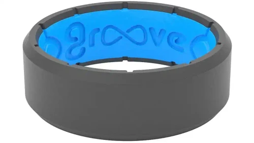 GROOVE LIFE EDGE DEEP STONE GREY/BLUE SILICONE RING GROOVE-R7-003-10