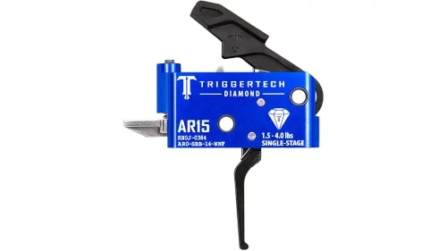 TRIGGERTECH TriggerTech AR15 Single Stage Diamond Flat Admiral Blue/Black 1.5-4.0lbs Trigger AR0-SAB-14-NNF TRIGR-ARO-SAB-14-NNF