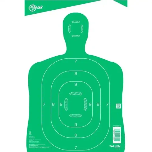 ALLEN Allen EZ Aim 12" x 18" Paper Shooting Targets Silhouette, High Contrast Green Design for Accuracy Training, Pistol Rifle Practice, 10 Pack ALLEN-15204