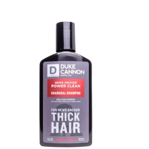 DUKE CANNON DUKE CANNON THICK HAIR NEWS ANCHOR POWER CLEAN SHAMPOO CHARCOAL 10OZ DUKCAN-POWERSHAMPOOBOTTLE