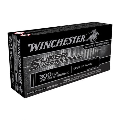 Winchester Ammo Super Suppressed 300 Blackout 200gr Open Tip Range 20 Per Box/10 Case - SUP300BLK