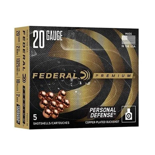 Federal Personal Defense 20Ga 2.75in #2 Buck 10 Pellets 5rds