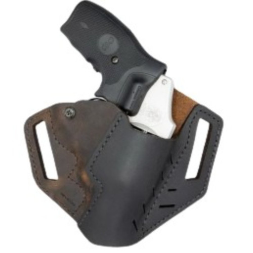 VERSACARRY REV201 BELT HOLSTER OWB RH FOR S&W J-FRAME/RUGGER LCR PISTOL BROWN/BLACK