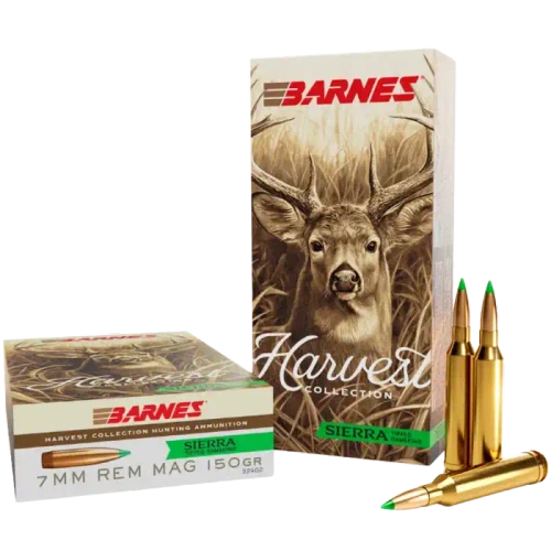 BARNES Barnes Harvest Collection 7mm Rem Mag Ammo 150gr Sierra GameKing Polymer Tip 20/ct BARNES-32402
