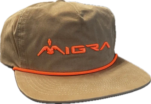 MIGRA Migra Ammunitions Brown Logo Hat with Orange Rope MIGRA-MA-BLZRPHAT-C