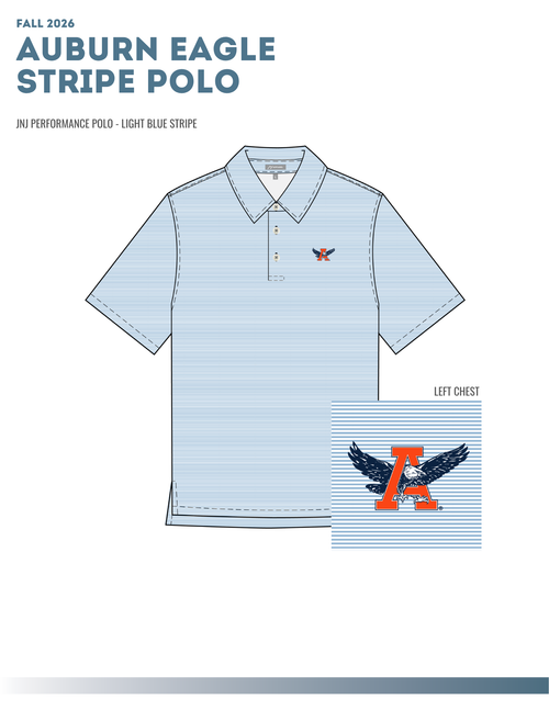 AUBURN EAGLE STRIPE POLO