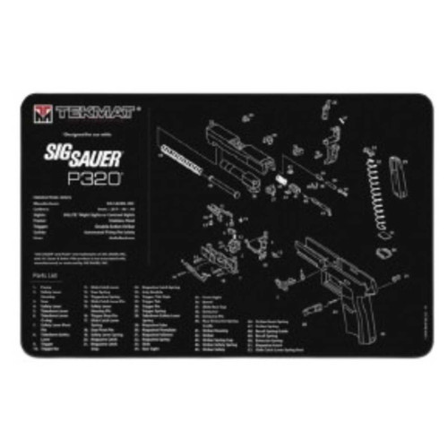 TEKMAT TEKMAT SIG P320 STAIN RESISTANT 11INX17IN BLACK WHITE TEK-R17-SIGP320