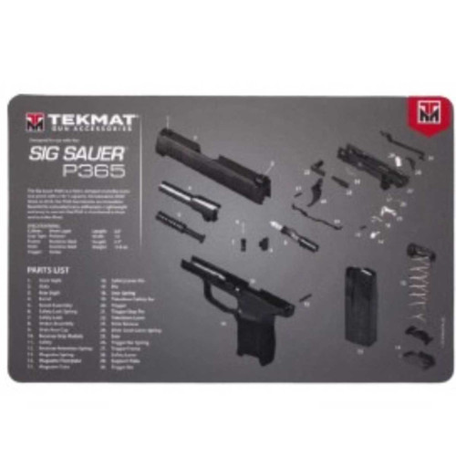 TEKMAT TEKMAT SIG P365 STAIN RESISTANT 11INX17IN GREY TEK-R17-SIGP365