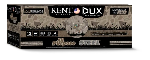 Kent DUX Edition All Purpose Steel 12ga Ammo #3 1-1/4oz 1425FPS 100rds Case