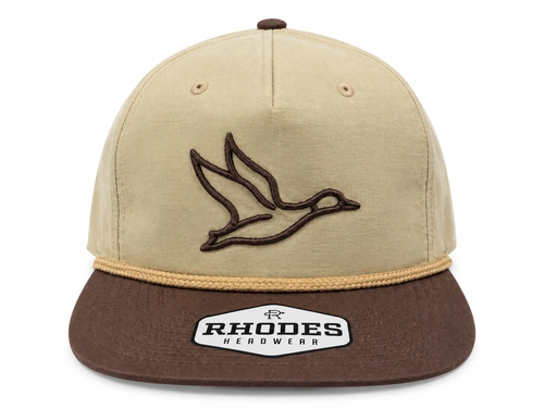 Winter Timber Outdoors  Duck Logo Hat - Cream/Brown - Rhodes Headwear