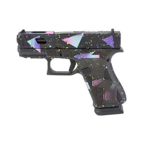 GLOCK 43X 9mm Semi-Auto Pistol, 15-Round, Custom 80's Night Cerakote Finish - GLUX4350204R1580NITSCT