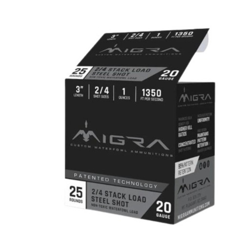 MIGRA STEEL SHOT 20GA 3IN 1OZ 2+4SHOT (DUPLEX) 250RD