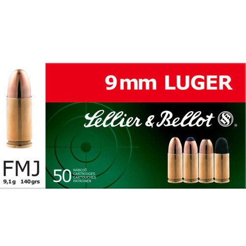 SELLIER AND BELLOT SELLIER AND BELLOT 9MM 140GR FMJ 50RDS SELBEL-SB9SUBA