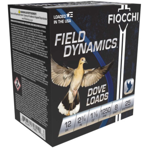 FIOCCHI FIOCCHI FIELD DYNAMICS DOVE AND QUAIL 12GA 2.75IN 1-1/8OZ 8SHOT 250RDS FIOCH-12GTX188-CASE