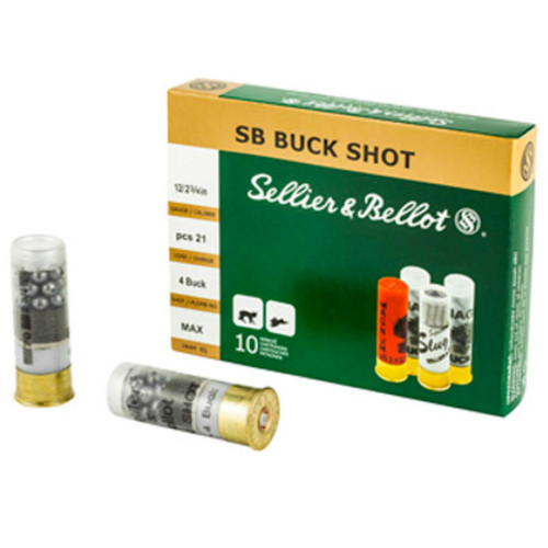 SELLIER AND BELLOT SELLIER AND BELLOT SB BUCKSHOT 12GA 2.75IN 21PEL 4BUCKSHOT 10RD SELBEL-SB12BSH