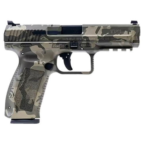 CANIK TP9SF 9MM PISTOL SEMI-AUTO 4.46IN WOODLAND CAMO OPTIC READY 2-18RD MAGS