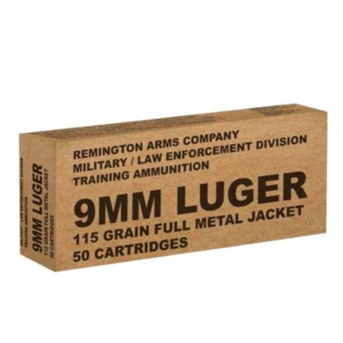 REMINGTON Remington Military/LE Training B9MM3 9mm 115 Grain Full Metal Jacket 50rds Per Box (R23959) REM-B9MM3