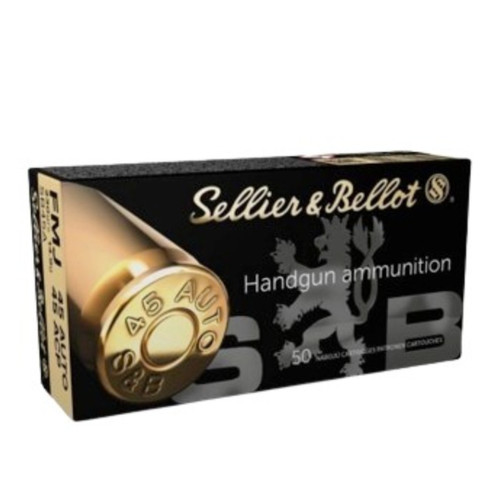 SELLIER AND BELLOT HANDGUN AMMO 45AUTO 230GR FMJ 50RD