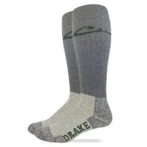 DRAKE MERINO TALL BOOT SOCKS CHARCOAL WOOL LARGE