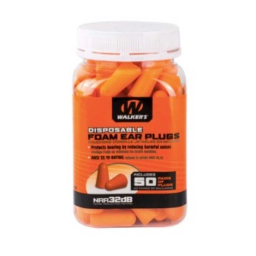 GSM - WALKER'S WALKERS GAME DISPOSABLE FOAM EARPLUGS 50-PAIR ORANGE WALKRS-GWP-FP-50PK