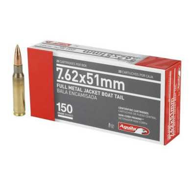 AGUILA AGUILA BOAT TAIL 7.62x51 150GR FMJ 500RD AGUILA-1E762110 BULK