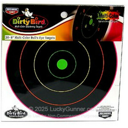 GSM - BIRCHWOOD CASEY DIRTY BIRD 8IN MULTI-COLOR BULLS-EYE TARGET BIRCH-BC-35820