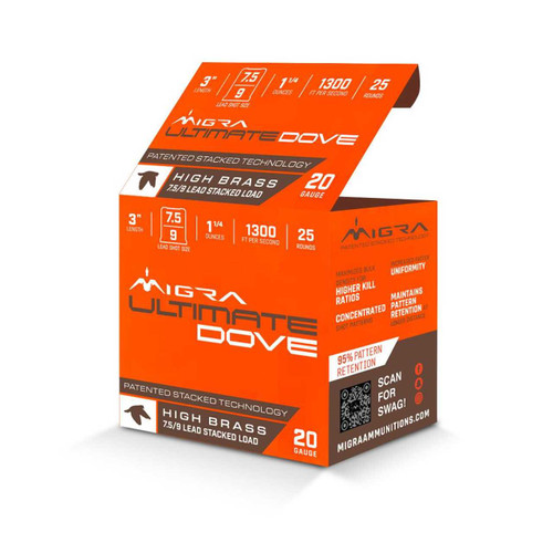 MIGRA MIGRA ULTIMATE DOVE 20GA 3IN 7.5/9SHOT 1.25OZ 25RDS MIGRA-M-20UD-75-9
