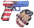 GLOCK G45  GEN5 W/HOLSTER 9MM PISTOL SEMI-AUTO 4.02IN AMERICAN FLAG 2-17RD MAGS