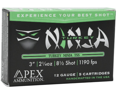 APEX NINJA 3 12GA SHOTGUN AMMO 2 1/4OZ 8.5# 5RDS - Winter Timber