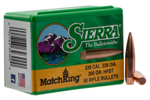 Sierra Matchking, Sierra 9300t .338 300 Hpbt Match 50 Sierra Matchking, Sierra 9300t .338 300 Hpbt Match 50