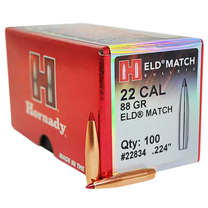 Hornady Eld Match, Horn 22834 Bull .224 88 Eld-m 100/25 Hornady Eld Match, Horn 22834 Bull .224 88 Eld-m 100/25
