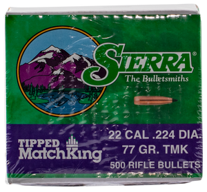 Sierra Tipped Matchking, Sierra 7177c .224  77 Tipped Mk            500