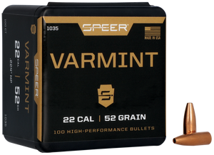 Speer Ammo Varmint, Speer 1035 Bull .224 52 Hp 100/5 Speer Ammo Varmint, Speer 1035 Bull .224 52 Hp 100/5