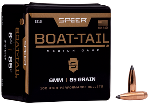 Speer Ammo Boat-tail, Speer 1213 Bull .243 85 Sptzbt 100/5 Speer Ammo Boat-tail, Speer 1213 Bull .243 85 Sptzbt 100/5