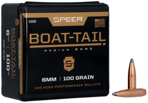 Speer Ammo Boat-tail, Speer 1220 Bull .243 100 Sptzbt 100/5 Speer Ammo Boat-tail, Speer 1220 Bull .243 100 Sptzbt 100/5