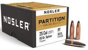 Nosler Partition, Nos 16318 Partition 25 115 Sptzr 50 Nosler Partition, Nos 16318 Partition 25 115 Sptzr 50