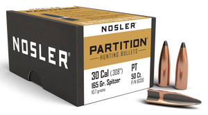 Nosler Partition, Nos 16330 Partition 30 165 Sptzr 50 Nosler Partition, Nos 16330 Partition 30 165 Sptzr 50