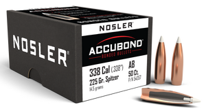 Nosler Accubond, Nos 54357 Accubond 338 225 Sptzr 50 Nosler Accubond, Nos 54357 Accubond 338 225 Sptzr 50