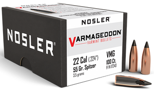 Nosler Varmageddon, Nos 17240 Varmageddon 22 55 Fbt 100 Nosler Varmageddon, Nos 17240 Varmageddon 22 55 Fbt 100