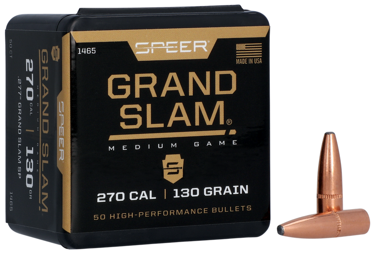 Speer Ammo Grand Slam, Speer 1465      Bull .277 130 Grandslam       50/5