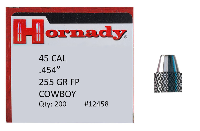 Hornady Frontier, Horn 12458  Bull .454  255 Fp Cwby           200/8