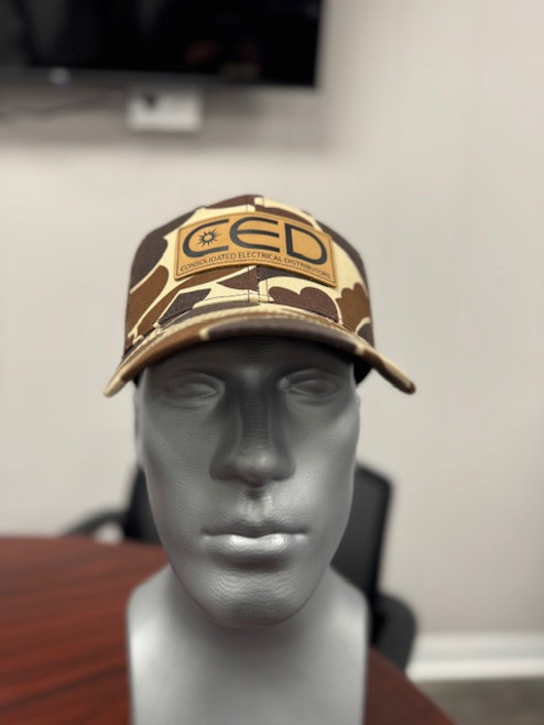 (New Model) BMP CED Vintage Camo Mesh Leather Patch Trucker