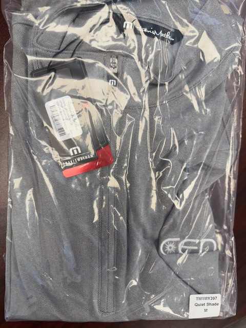 CED TravisMathew Coto 1/4 Zip Quiet Shade Grey Heather (white embroidery)