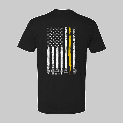 Electrician Icons Flag Back Print