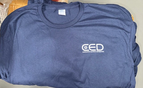 CED Port & Co Navy Long Sleeve T-Shirt (Left Chest Print Only)