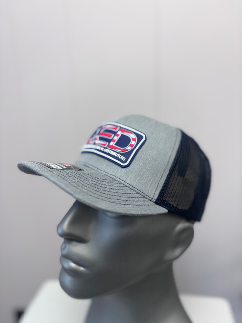 CED Flag Richardson 112 Heather Grey/Navy Rubber Patch Trucker